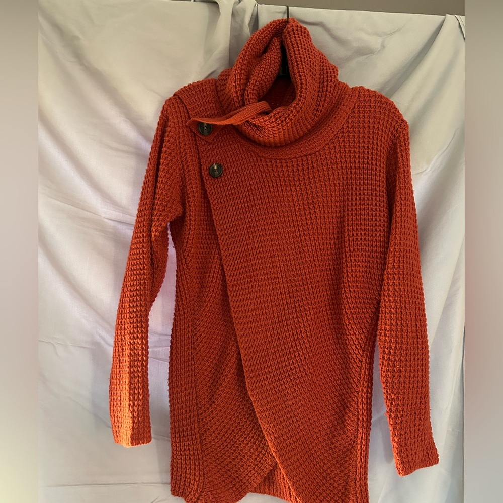 Knitted open fly sweater